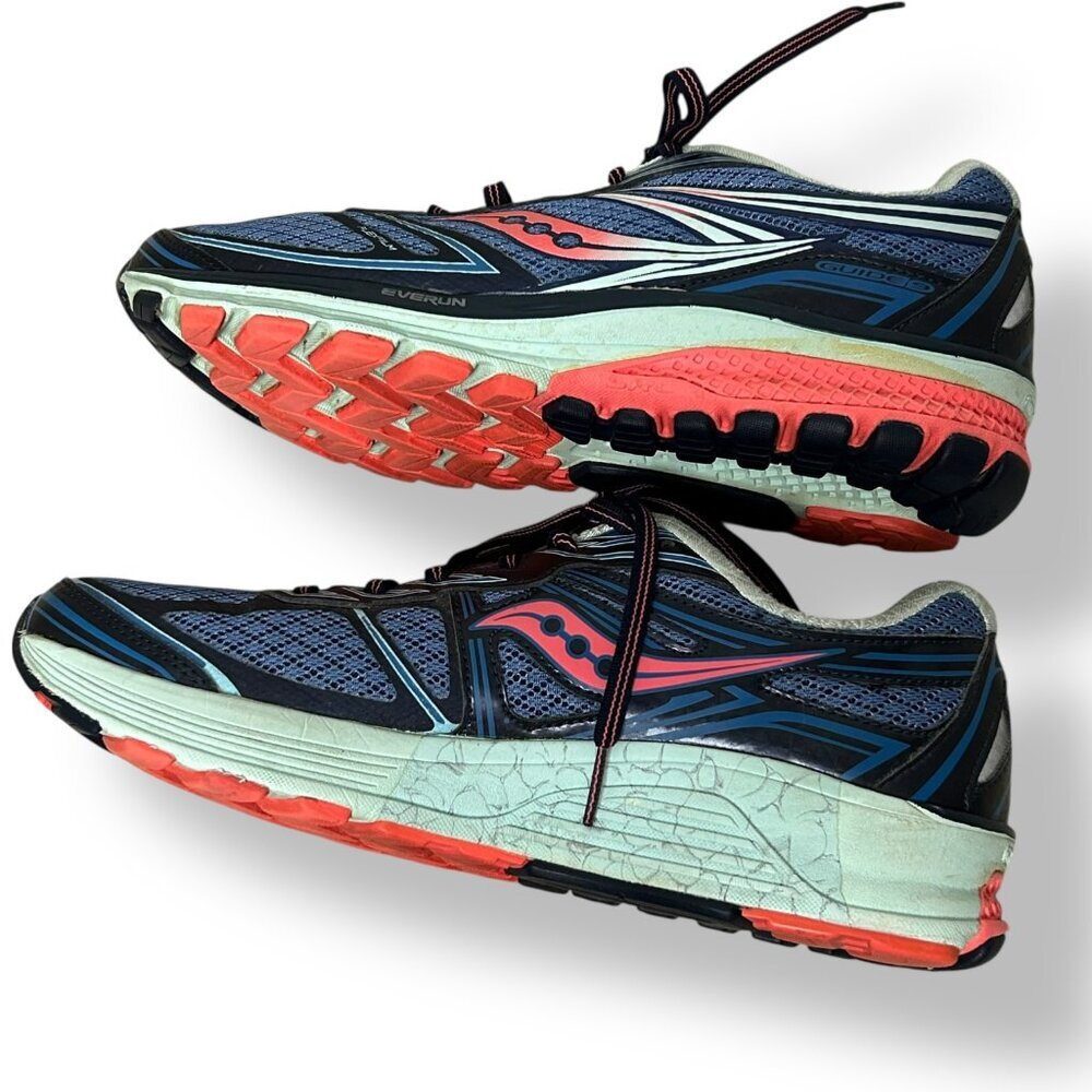 Women's Saucony Guide 9 Everrun Running Sneakers Neutral Blue Coral Sz 9 - Picture 7 of 8